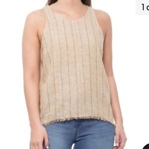 NWT! DREW Linen‎ Sleeveless Fringe Blouse Size medium